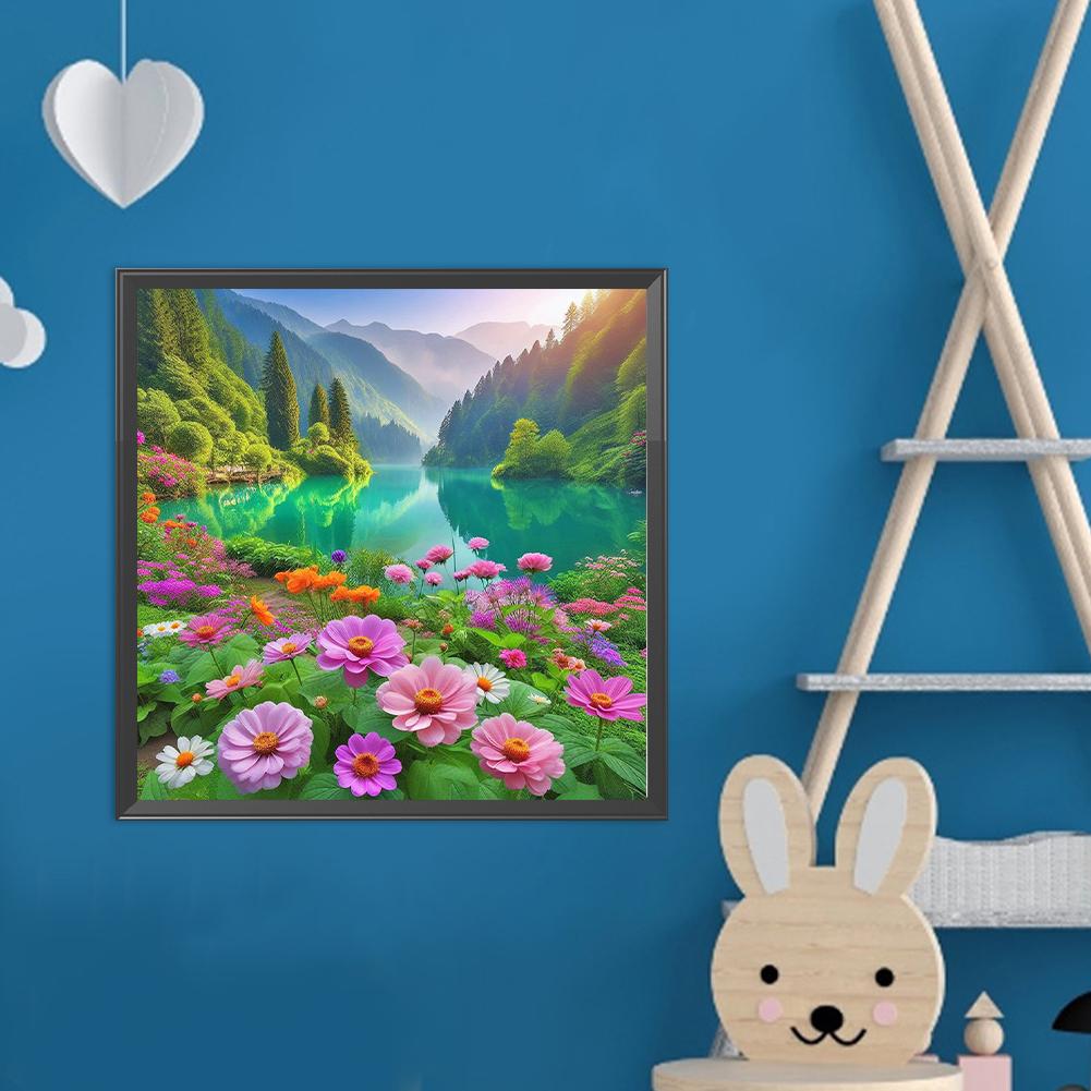 Набор для рисования по номерам на холсте своими руками, масляная живопись, картина с цветами, домашний декор на стену 40x40 см