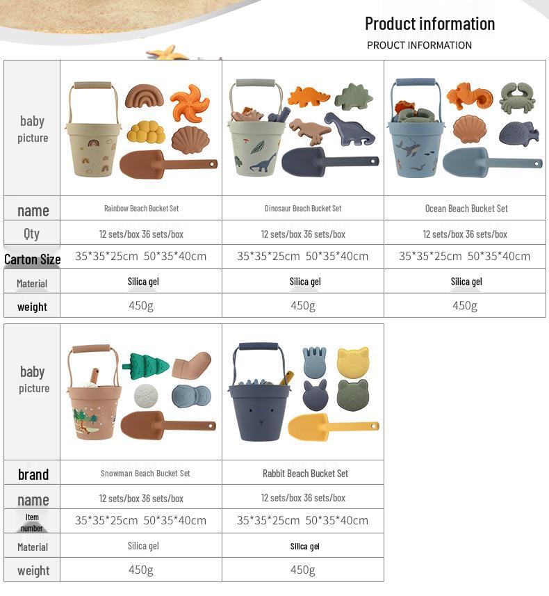 Набор силиконовых пляжных ведер для игр на открытом воздухе для родителей и детей – Детские инструменты для игр с песком, водой и снегом