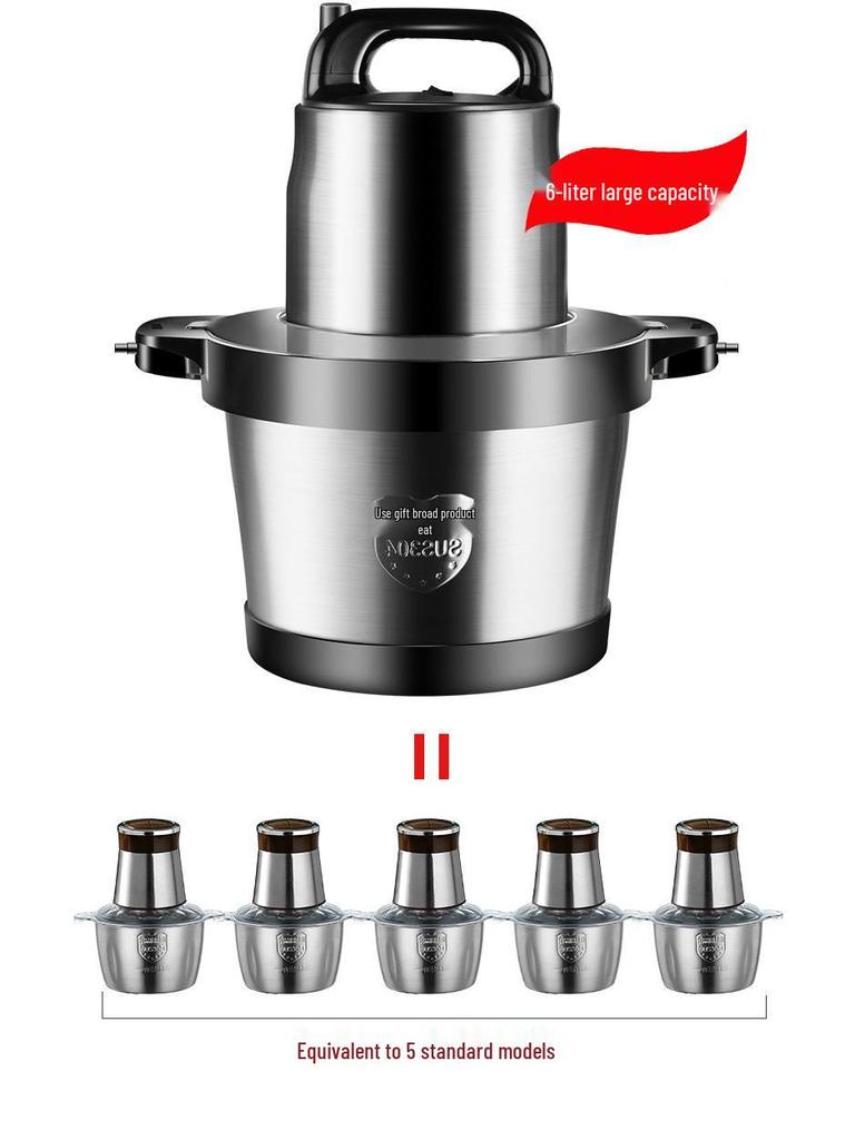 Электрическая мясорубка и кухонный комбайн из нержавеющей стали - Большая емкость для измельчения, фарширования, чесночной пасты и многого другого