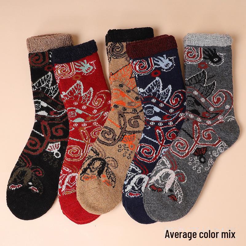 Thick Winter Terry Wool Socks for Middle-Aged and Elderly Women