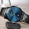 OLEVS Men's Watch, Stylish Ultra-Thin Leather Strap, Quartz Movement, Analog, Date Display, for Men