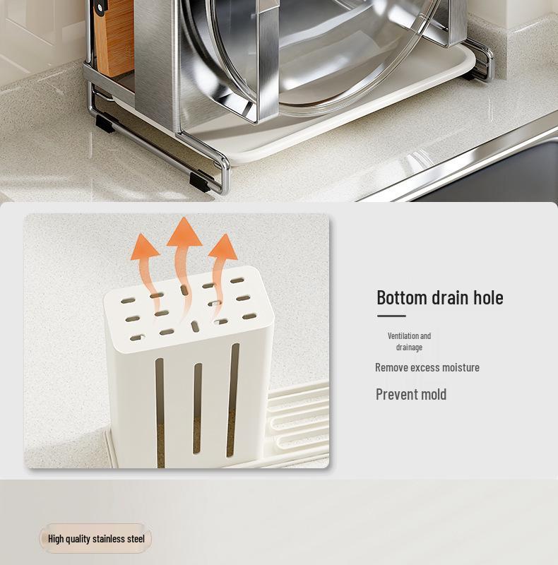 Многофункциональная подставка для хранения кухонных ножей и разделочных досок из нержавеющей стали