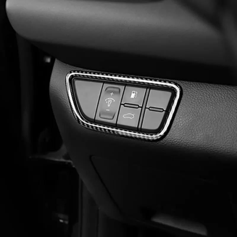 For Genesis G70 -2025 Carbon Fiber Style Headlight Adjustment Button Cover Automotive Interior Decoration Accessories LHD