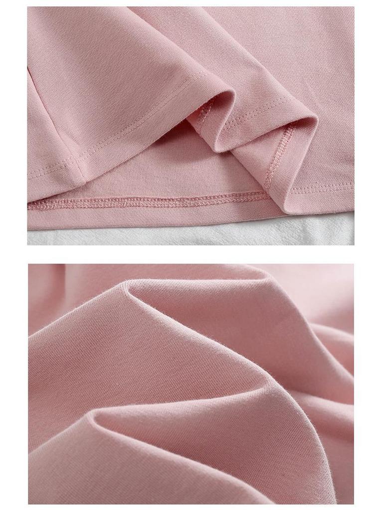 2024 Women's Korean Style Solid Color Plus Velvet Long Sleeve T-Shirt, Autumn/Winter