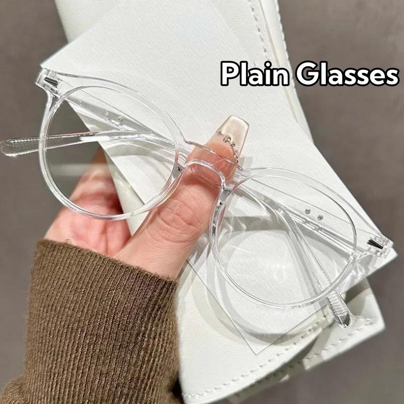 Leisure Oval Frame Ultra Light Blue Light Ordinary Glasses Anti Radiation Men And Women'S Eye Protection Anti Blue Light Glasses