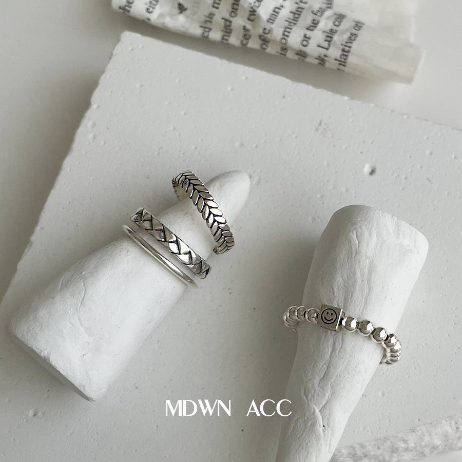 Модный комплект колец-цепочек со смайликом из стерлингового серебра 925 пробы для женщин