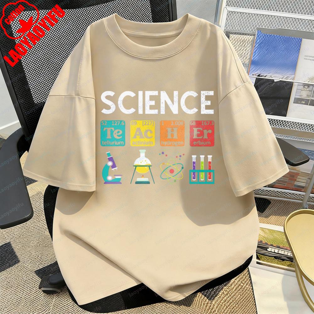Science EleUnisexts Tee Lab Tools Print TShirt Chemistry Casual Style Student Summer Fashion Trendy Cotton Tops Women Clothes