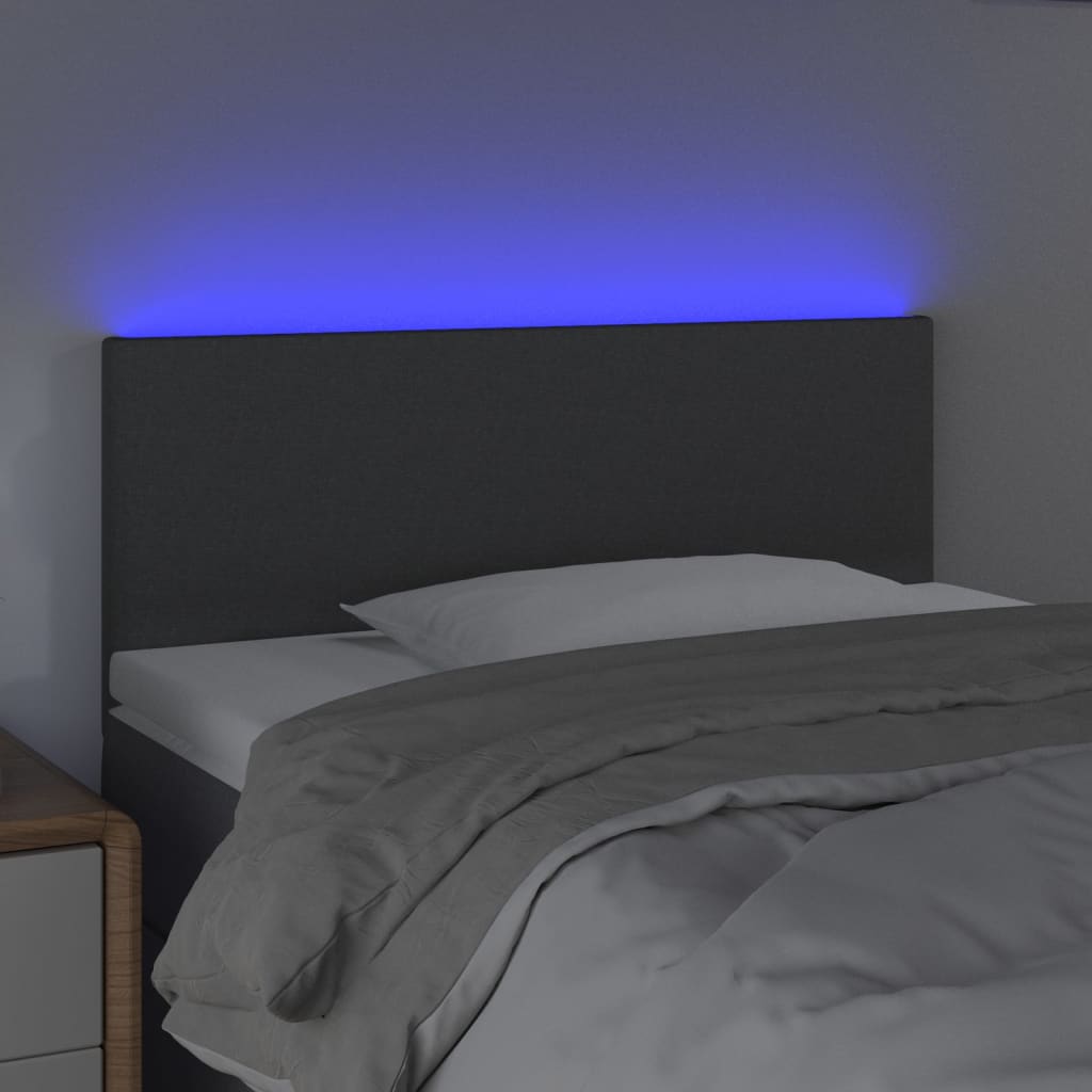 LED Headboard Dark Grey 80x5x78 88 cm Fabric