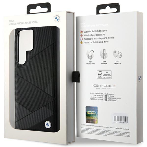 Bmw Bmhcs24L23Rcgpk S24 Ultra S928 Czarny/Black Hardcase Signature Leather Crossing Lines Pattern