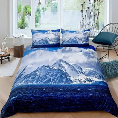 Комплект пододеяльника Top Snow Mountain, комплект постельного белья с морскими волнами, пододеяльник с морским пейзажем, полиэстеровый чехол для одеяла с природным пейзажем
