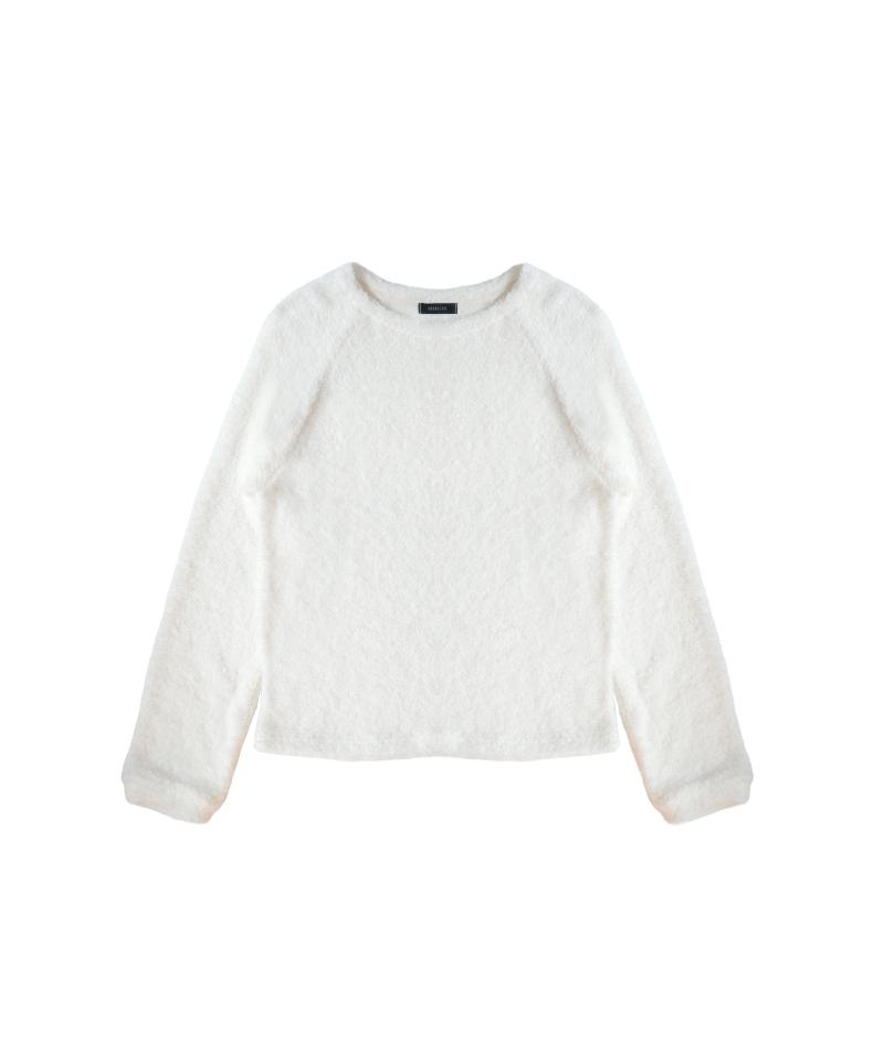 KOOKEESEE Fuzzy Knit Tee (Ivory)