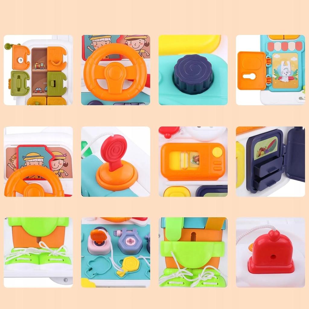 [PACZB] Montessori educational board interactive sensory panel in a suitcase Booklet Z3120