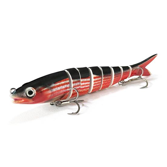 13.5CM/19G Multi-Jointed Fishing Lure with Hooks Slow Sinking 8-Section Swimbait Bionic Hard Artificial Bait Freshwater Saltwater Fishing Accessories