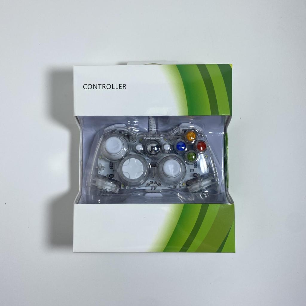 VAORLO Проводной USB-контроллер, геймпады для Xbox 360, джойстик с прозрачным корпусом, геймпад для ПК с ОС Windows, компьютер со светодиодной подсветкой