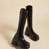 Модная обувь AIYUQI Ботильоны на высоком каблуке Женские Осень 2025 Новые Натуральная кожа Платформа Ботильоны Женские Обтягивающие ногу Каблук 10 см Высокие Женские Ботинки для верховой езды