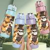 1PC Multiple Puppy Collage Frame 750ml Color Plastic Sports Water Bottle Leakproof Flip Straw Lid For Sports Office Home Use