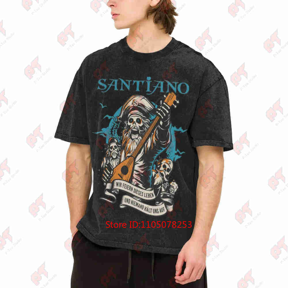 Santiano Celebrate This Life Vintage Washed Tee Pure Cotton T-Shirt
