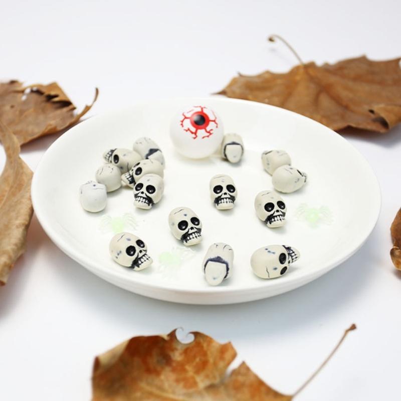 10Pieces Halloween Skull Heads Scary Prank Props Terrifying Skull Mini Skeleton