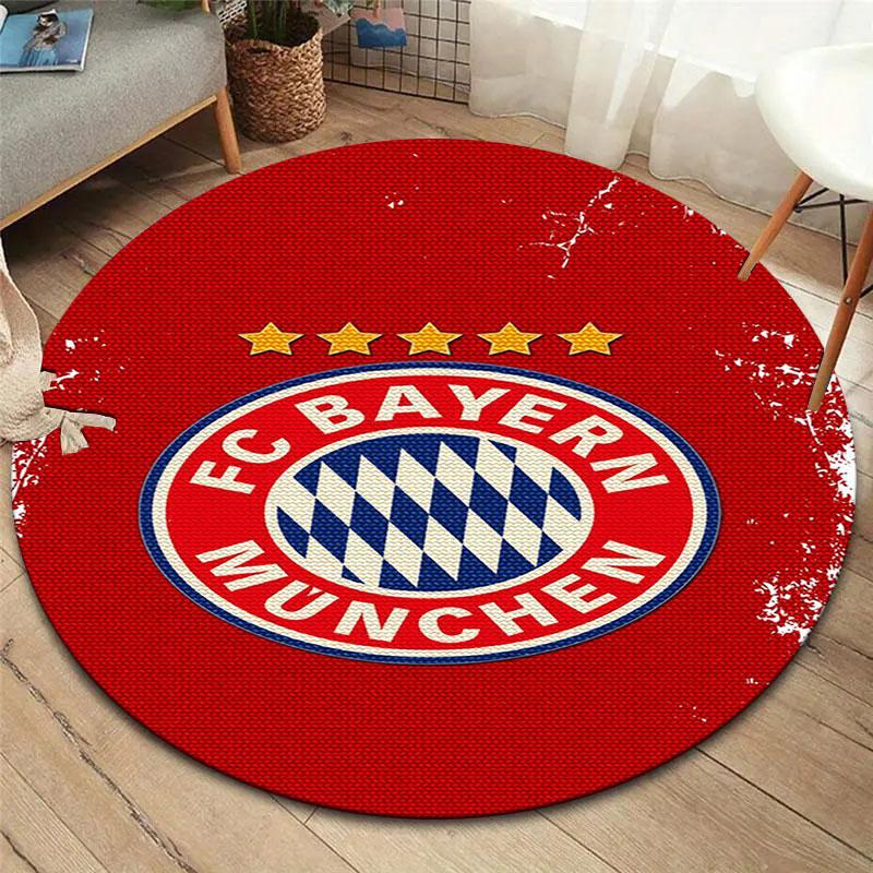 Круглый ковер FC Bayern Munich, Ковер для гостиной, спальни, дивана, игровой комнаты, Декор, Нескользящий коврик для пола