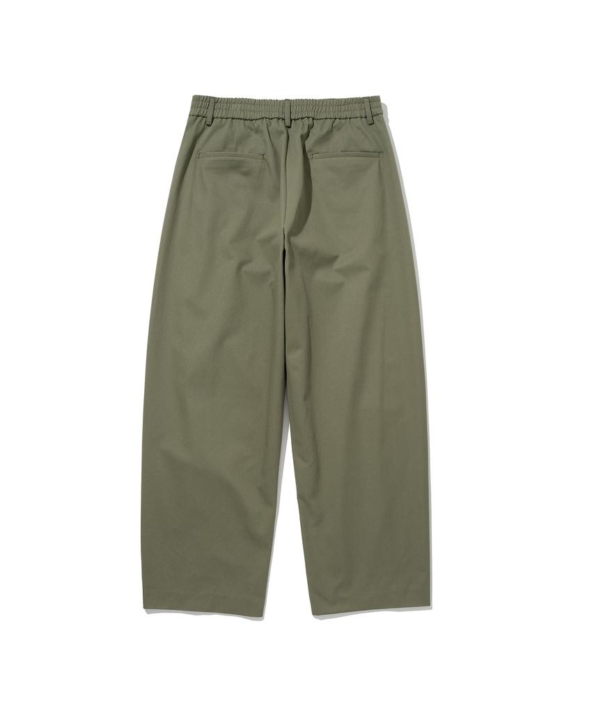 KNITTED Cotton Wide Cut Pants Khaki