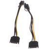 15Pin Sata Cable Male To 8Pin(6+2) Pci-E Power Cable 20Cm For Graphic Card