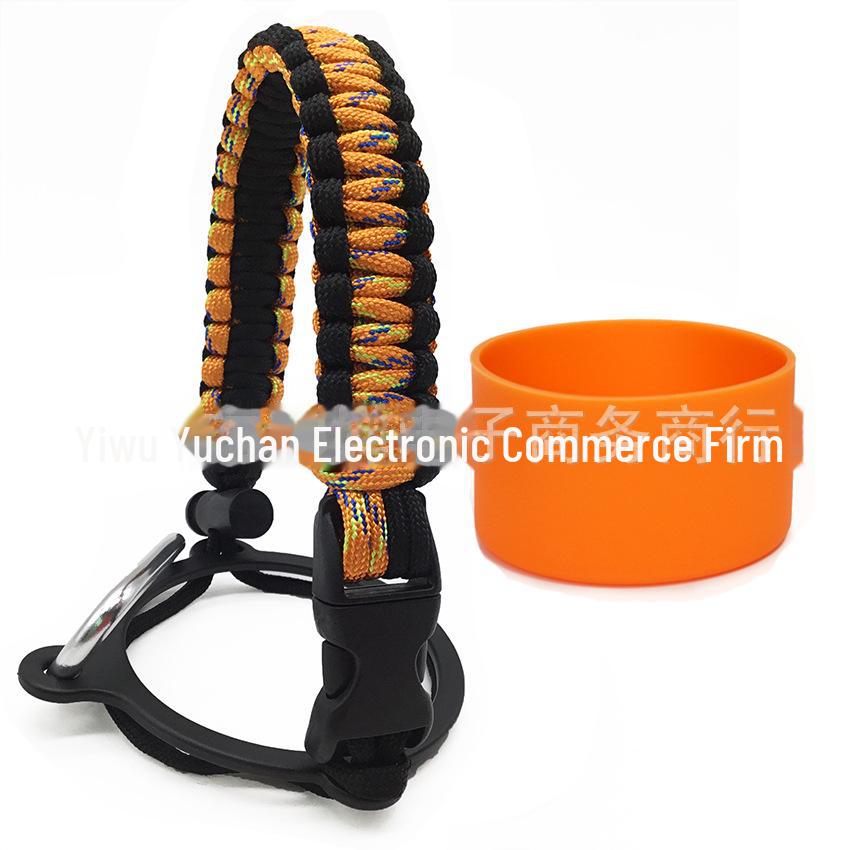 Top Thermos Cups with Silicone Non-Slip Sleeves, Hand-Woven Ropes, and Cup Handles