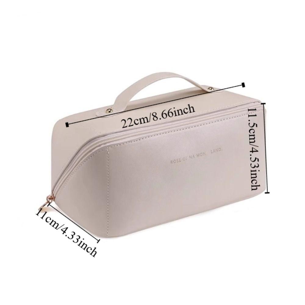 PU Leather Pillow Makeup Bag Large Capacity Travel Toiletry Bag Handheld Cosmetic Case Women