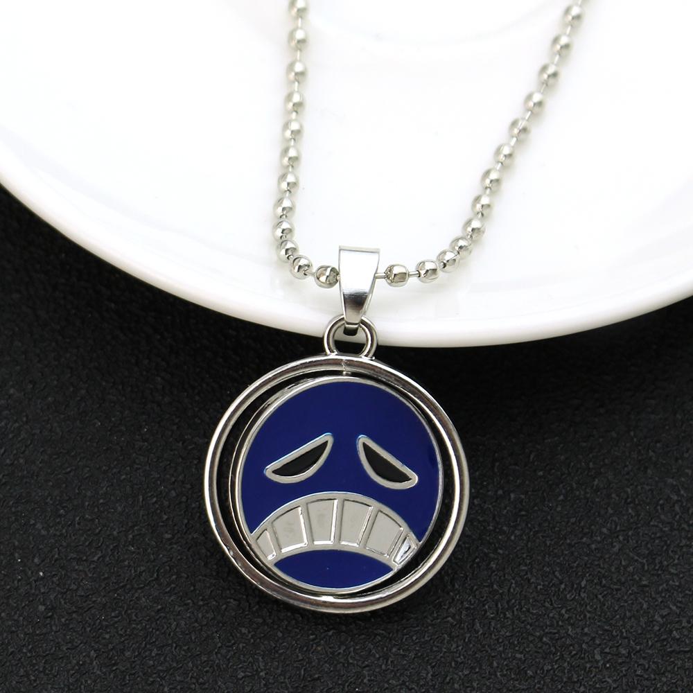 Ace Necklace for Women Men Anime Metal Necklaces Jewelry Rotating Pendant Chains Choker Collares Charm Gift