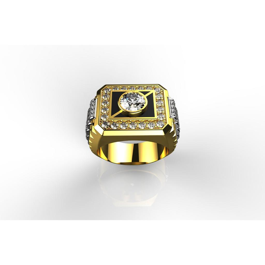 Европейские и американские мужские позолоченные циркониевые кольца популярные модные ювелирные изделия полное бриллиантовое клеевое кольцо