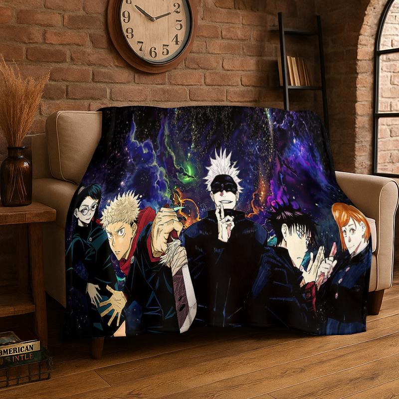 Мультяшное Аниме Jujutsu Kaisen Итадори Юд Фланелевое Одеяло Мягкое Теплое Плед для Спальни Гостиной Кровати Путешествий Пикника Ребенка