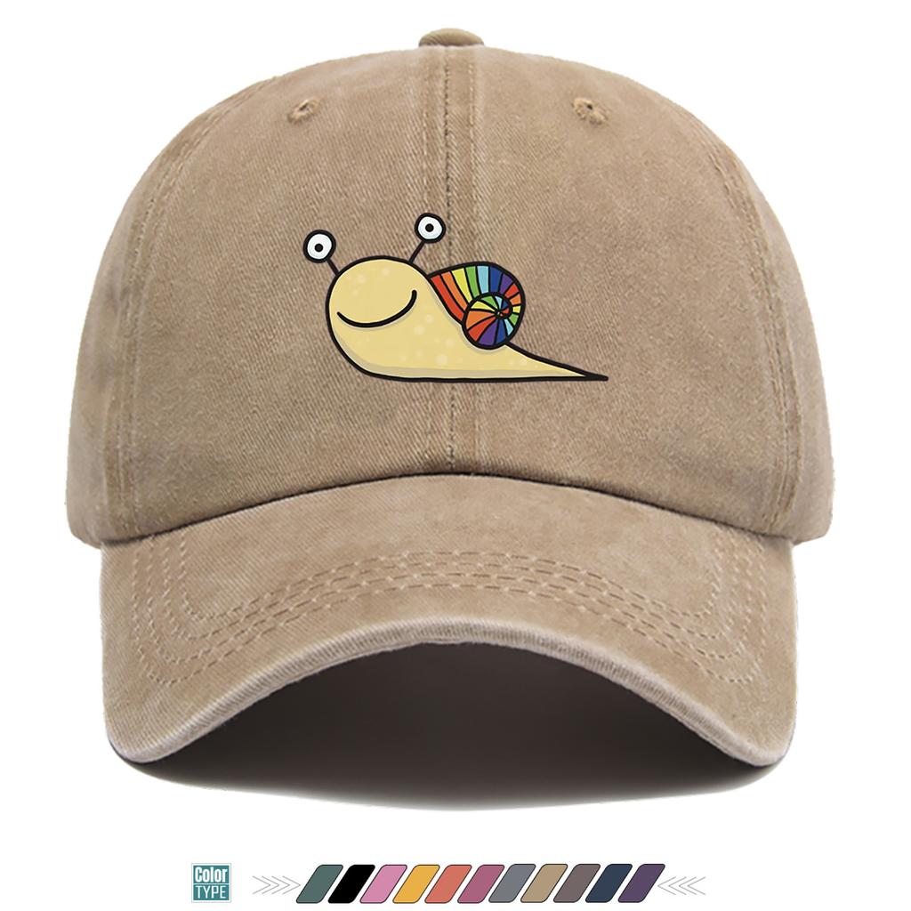 pc Rainbow Snail Cartoon Print Baseball Cap Cute and Fun Design Trendy Fashion Hat for Unisex and Women Adjustable Size Street