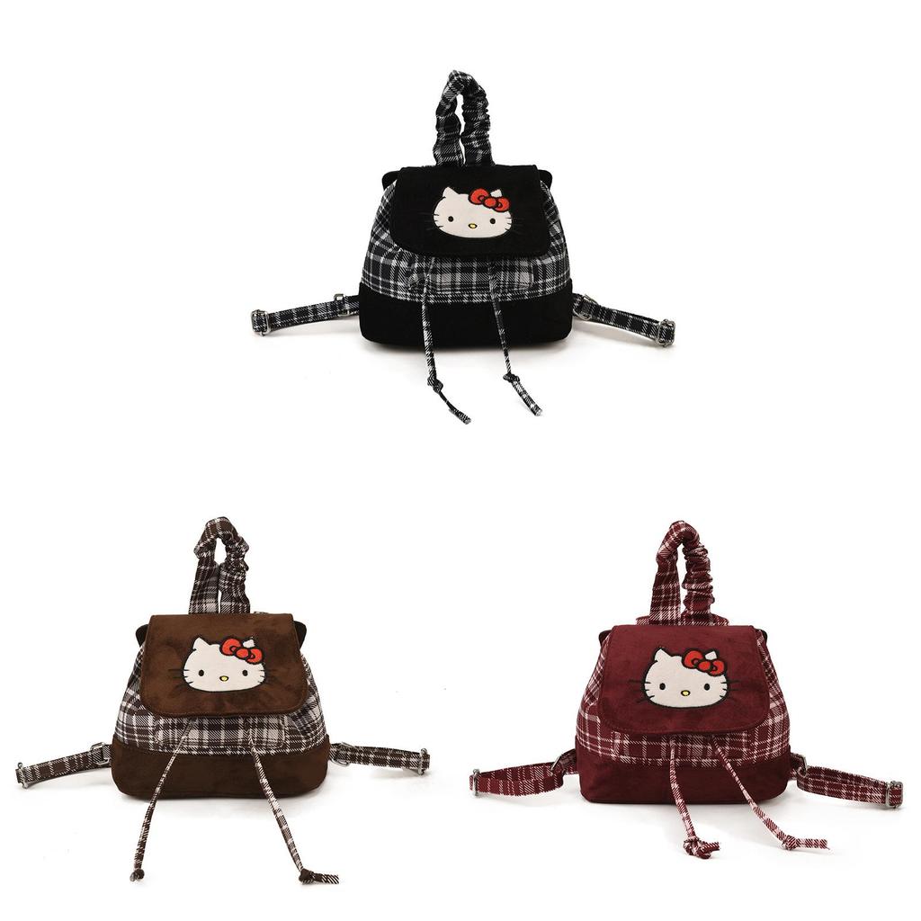 Hello Kitty Retro Pu Double Shoulder Backpack For Daily Commute And Travel
