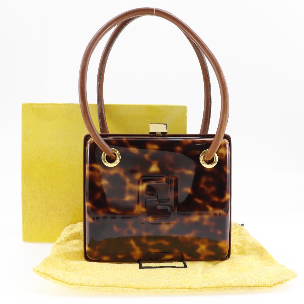 Fendi FF Сумка Вечерняя сумка Коричневый пластик/кожа Женская Б/у