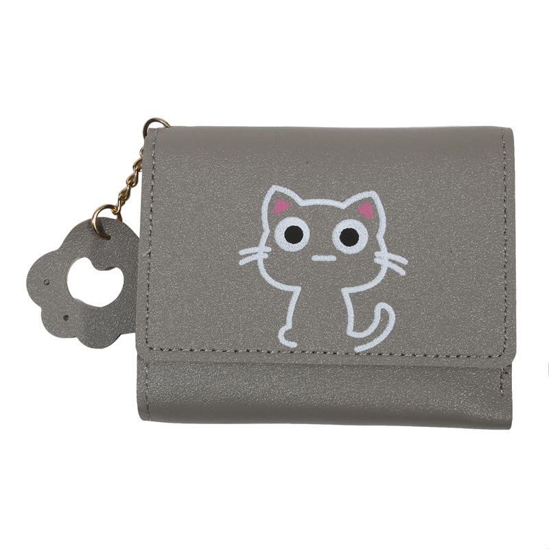 Маленький кошелек Кошка Короткий складной Персонализированные кошельки Студент Милая леди Мини Модный кошелек Kawaii Простые кошельки для девочек