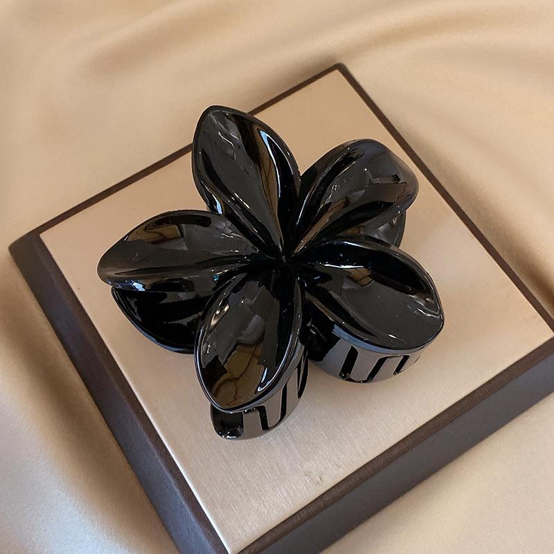 Women's Large-Size 8cm Brown Beige Laser Mermaid Princess Flower Shaped Lightweight Plastic Hair Clips Hair Accessories