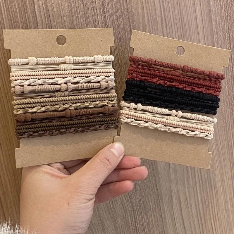 20 шт. резинки для волос в стиле бохо, эластичные резинки для волос для девочек, черные резинки для волос, держатели для хвостиков, резинки для волос