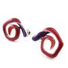 NOA [J1815] - Red Purple 'Snail' Designer Earrings