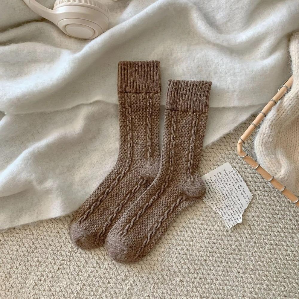 New Vintage Winter Socks Thickened Breathable Floor Socks Warm Soft Stacked Sock for Women