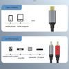 Универсальный кабель-конвертер звука USB C на RCA 1,5 м с плетёной оболочкой для современных и старых устройств