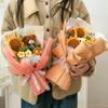 Crochet Flowers Bouquet Eternal Flower Wedding Gift for Guests Woven Sunflower Christmas Bouquet Cadeau Mariage Pour Invites