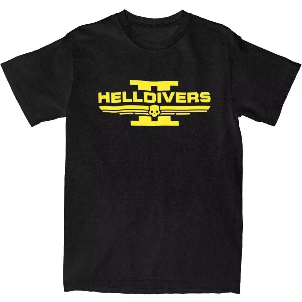 Винтажные футболки по видеоигре Helldivers 2 для мужчин женщин футболки оригинальная одежда