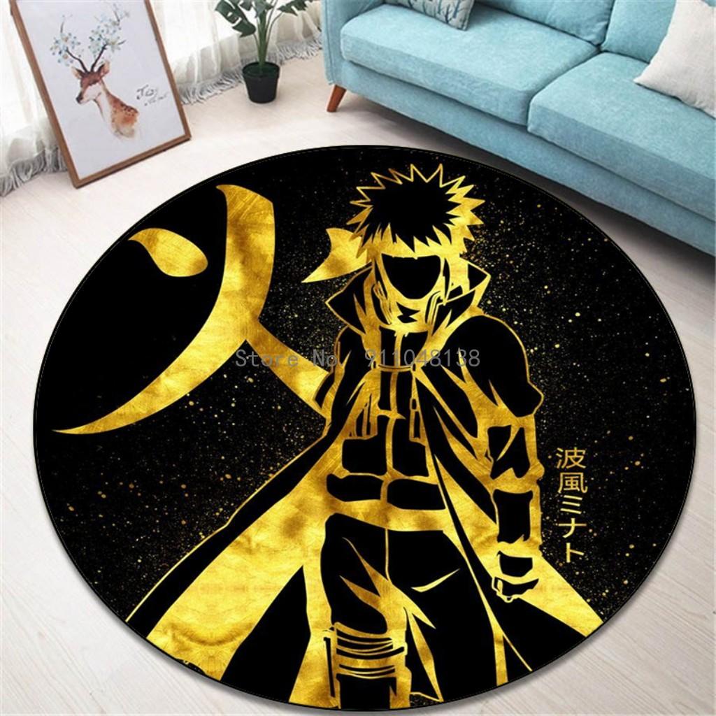 2026 Ninja Uzumaki Uchiha Naruto Round Floor Mat Non-slip Carpet Living Room Kitchen Bath Rug Home Decor Children Boys Birthday