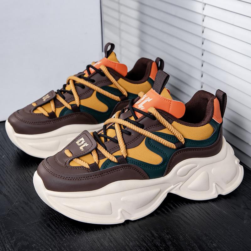 Весенние новые мужские туфли на толстой подошве для папы, студенческие модные туфли, спортивная повседневная обувь, модная универсальная мужская обувь