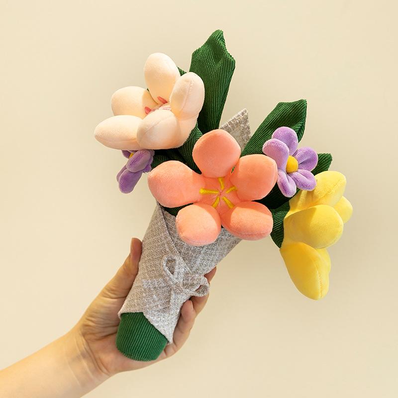 Забавный букет цветов, плюшевая детская игрушка для подруги, подарок, мягкая игрушка