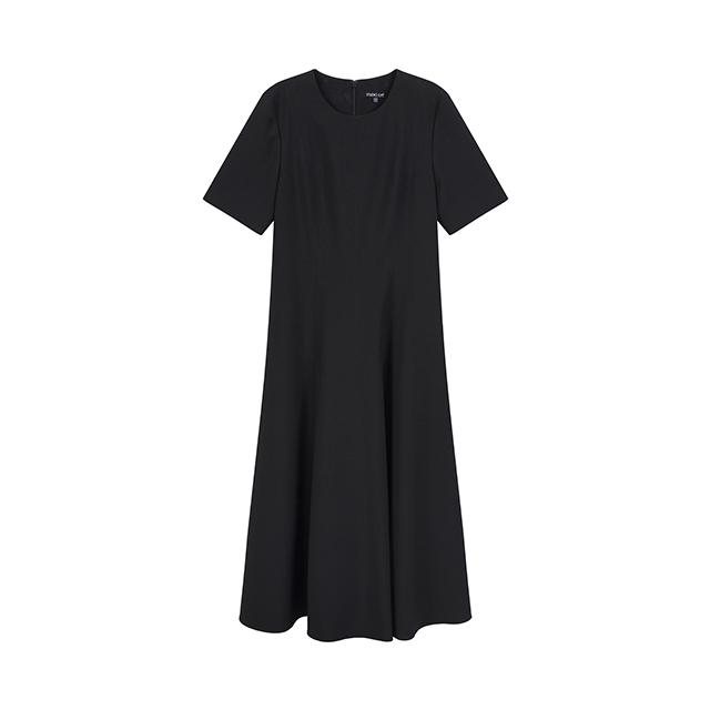 Rap Short Sleeve Flare Long Dress Ar2Wo467