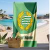 Hammarby Personalized Printed Beach Towel Soccer Logo Support Custom Name Text Absorbent Towel For Sport Travel Special Gift