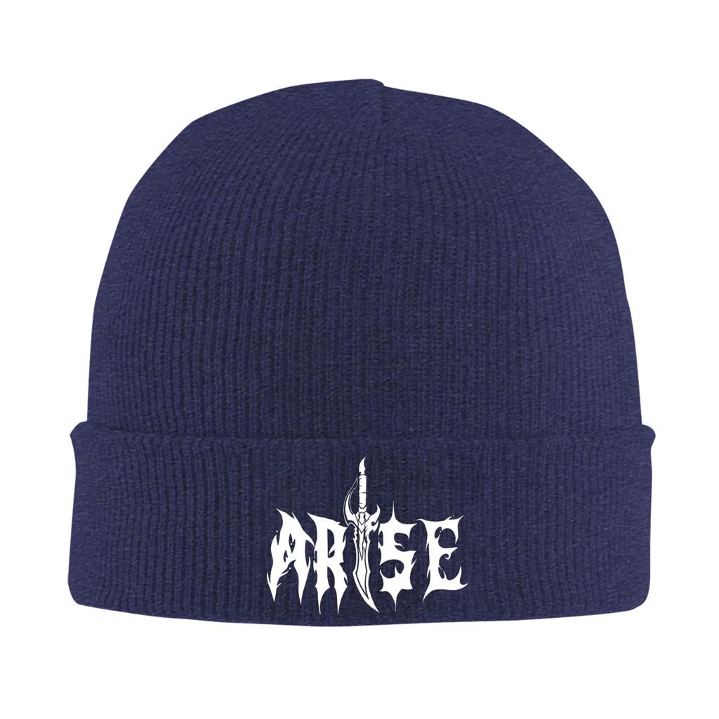 Solo Arise Unisexga Leveling Logo Knitted Hat Beanie Winter Hats Warm Acrylic  Street  Caps for Unisex Women Gift