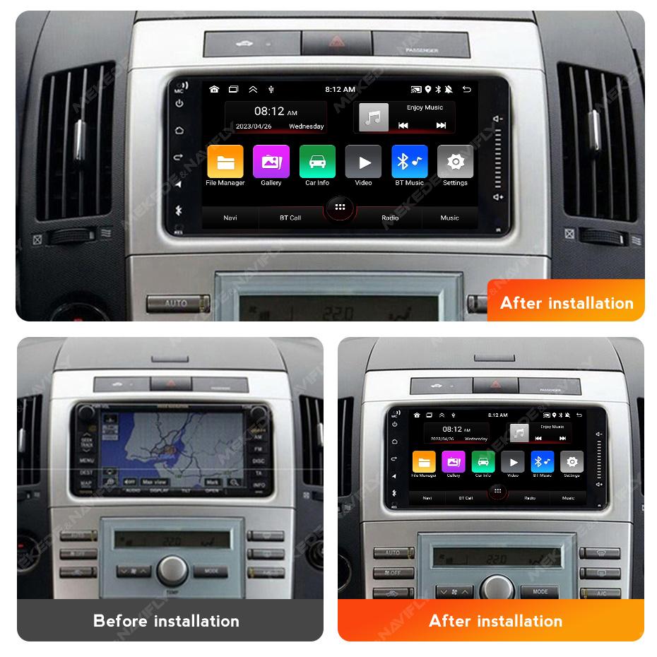 Android 13 For Toyota Universal Old Corolla Camry Prado Rav4 Rav-4 2 Din 1Din Car Radio Multimedia Video Player Carplay GPS Navi