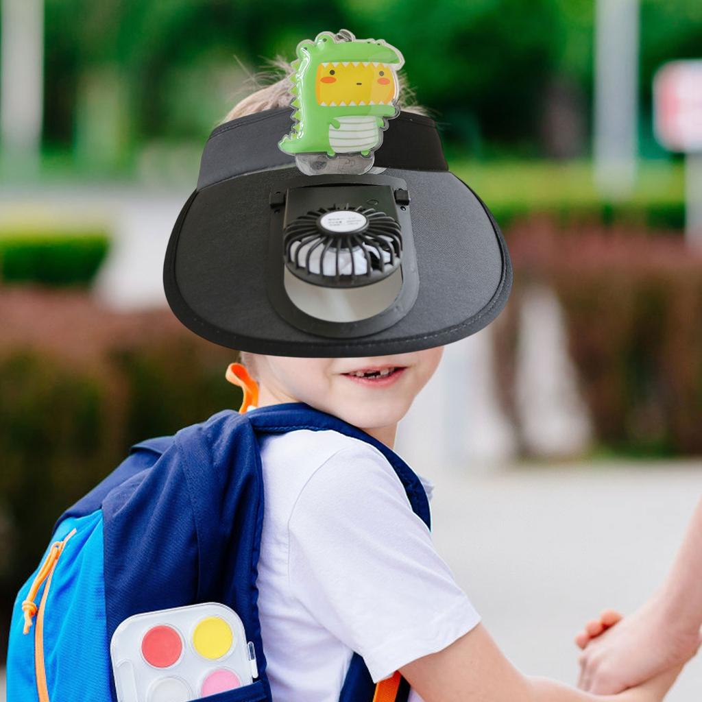 Outdoor Sun Visor Hats With Fan Cute Kids Visor Sun Caps Breathable Cooling Headwear Large Area Protection Personal Cool Devices