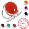 Кольцо из стерлингового серебра 925 пробы с драгоценными камнями, ювелирные изделия ручной работы, подарок на Хэллоуин, янтарь, аметист, черный оникс, сердолик, гранат, кварц, зеленый оникс, золотой камень